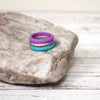 Stackable Silicone Ring Set - Blue Silver Purple