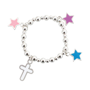 Stretch Bead Cross Bracelet