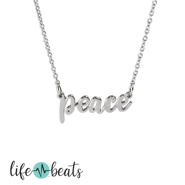 Peace Script Necklace