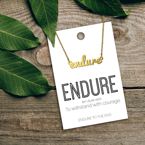 Endure Script Necklace