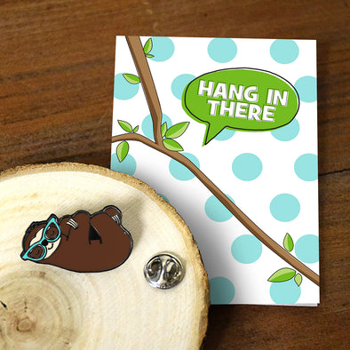 Hang In There Sloth Enamel Pin