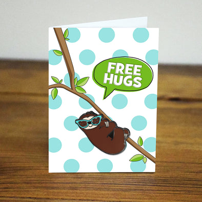 Free Hugs Sloth Pin