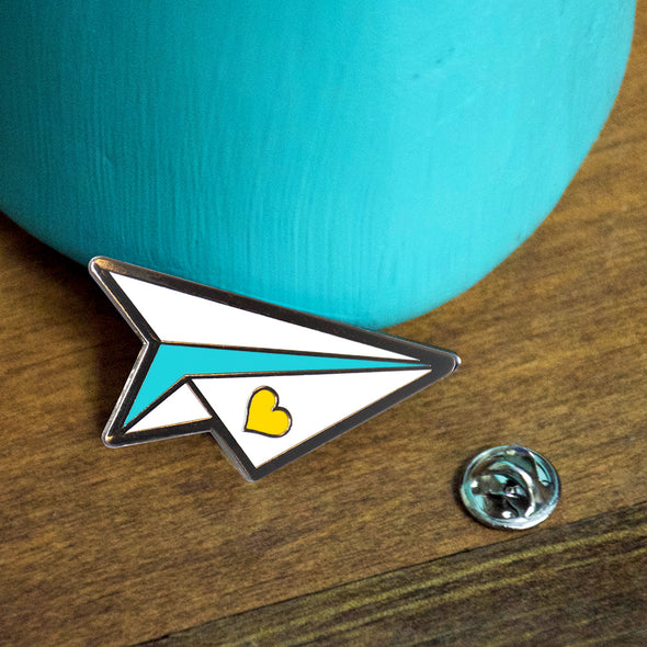 Paper Airplane Enamel Pin