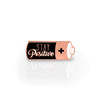 Stay Positive, work hard, and make it happen rose gold with black and white enamel pin