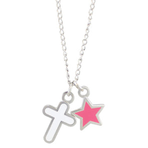 Pink Star Cross Necklace