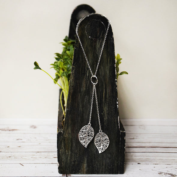 You are Enough - Double Leaf Necklace